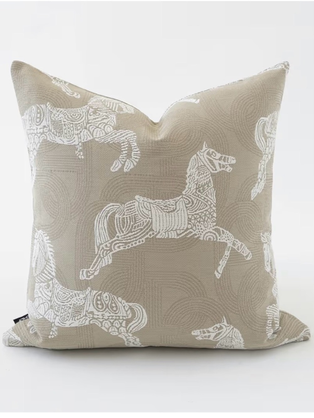 Crocker Horse Throw Pillow Cushion Cover 18”x18”. Horse 🐎 pattern Jacquard. New!